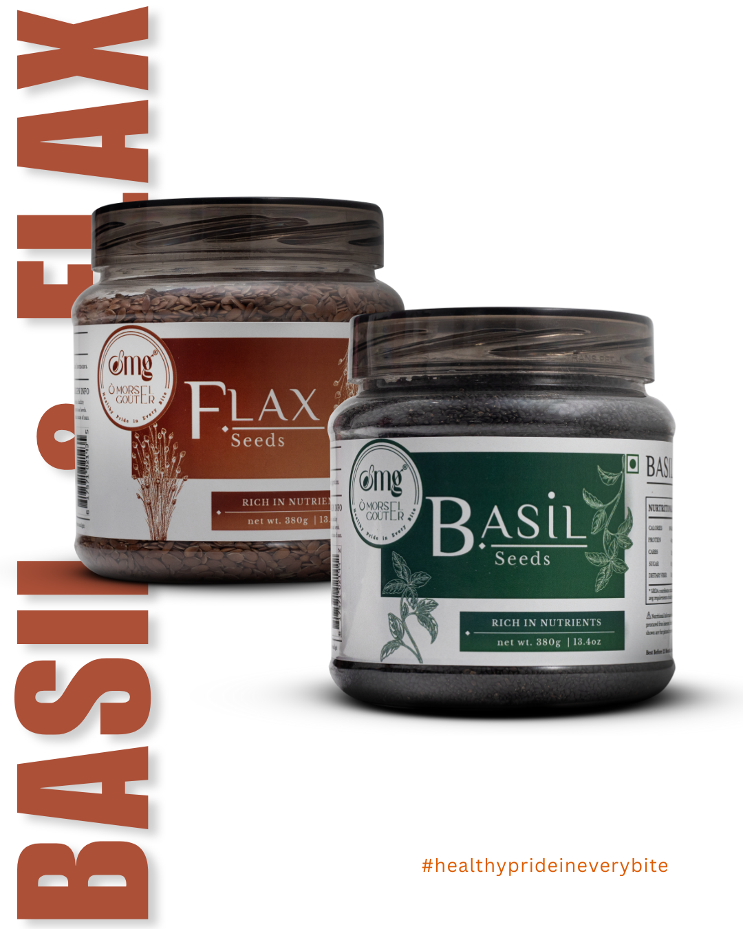 Basil Seeds (380g) + Flax Seeds (380g)