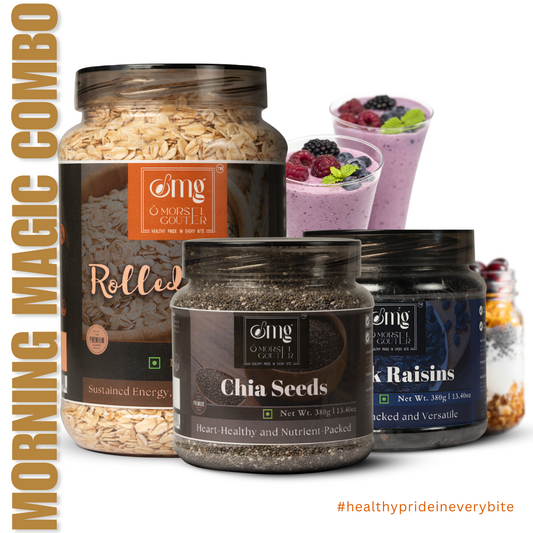 Rolled Oats (600g)+ Black Raisins (380g)+ Chia Seeds (380g)