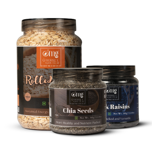 Rolled Oats (600g)+ Black Raisins (380g)+ Chia Seeds (380g)