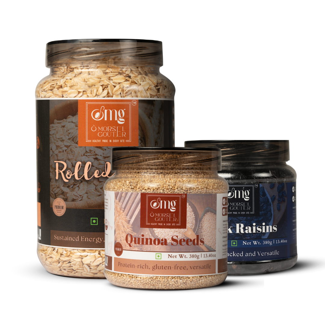 Rolled oats (600g)+ Black Raisins (380g)+ Quinoa (380g)