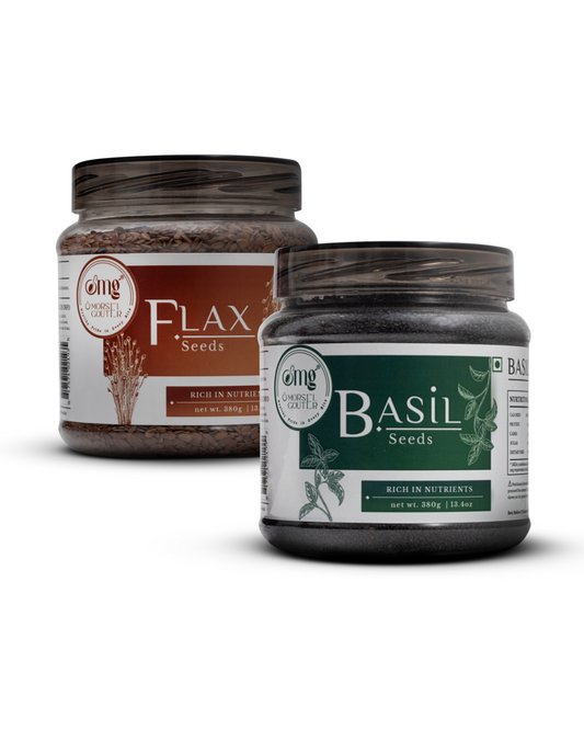 Basil Seeds (380g) + Flax Seeds (380g)