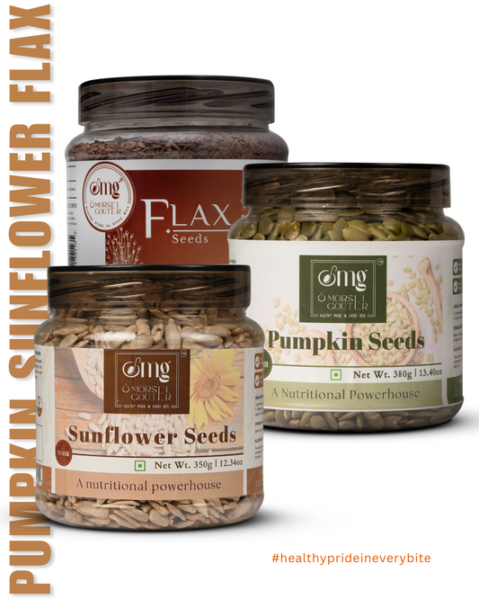 Pumpkin Seeds (380g) + Flax (380g) + Sunflower Seeds (350g)