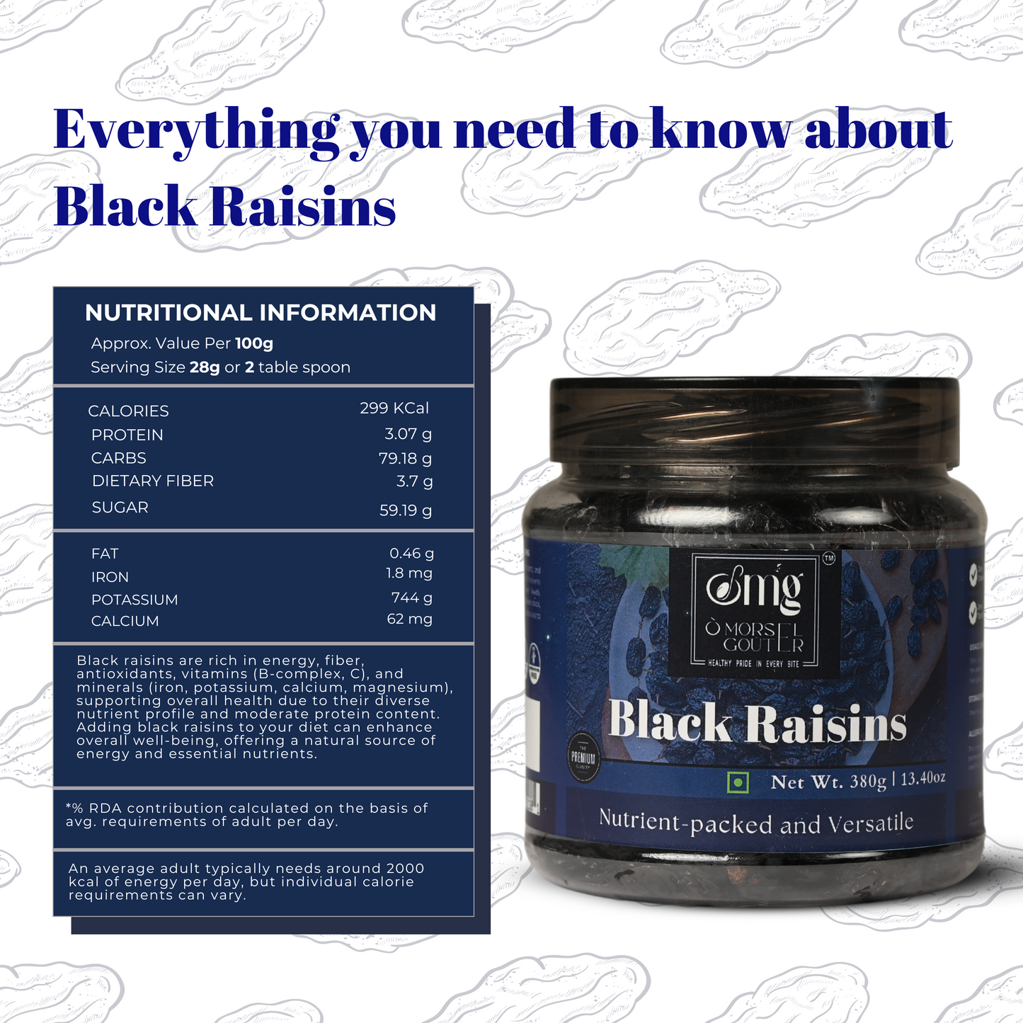 Black Raisins Pack of 2