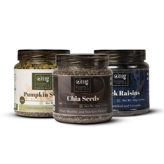Pumpkin Seeds (380g)+Black Raisins (380g)+Chia Seeds(380g)
