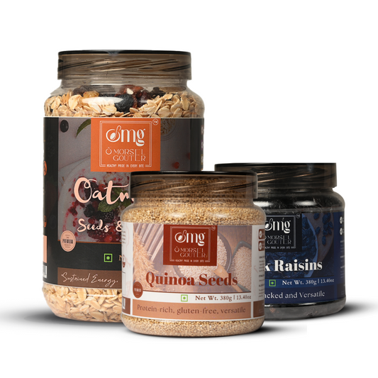 OatMeal (600g)+ Black  Raisins (380g)+ Quinoa Seeds (380g)